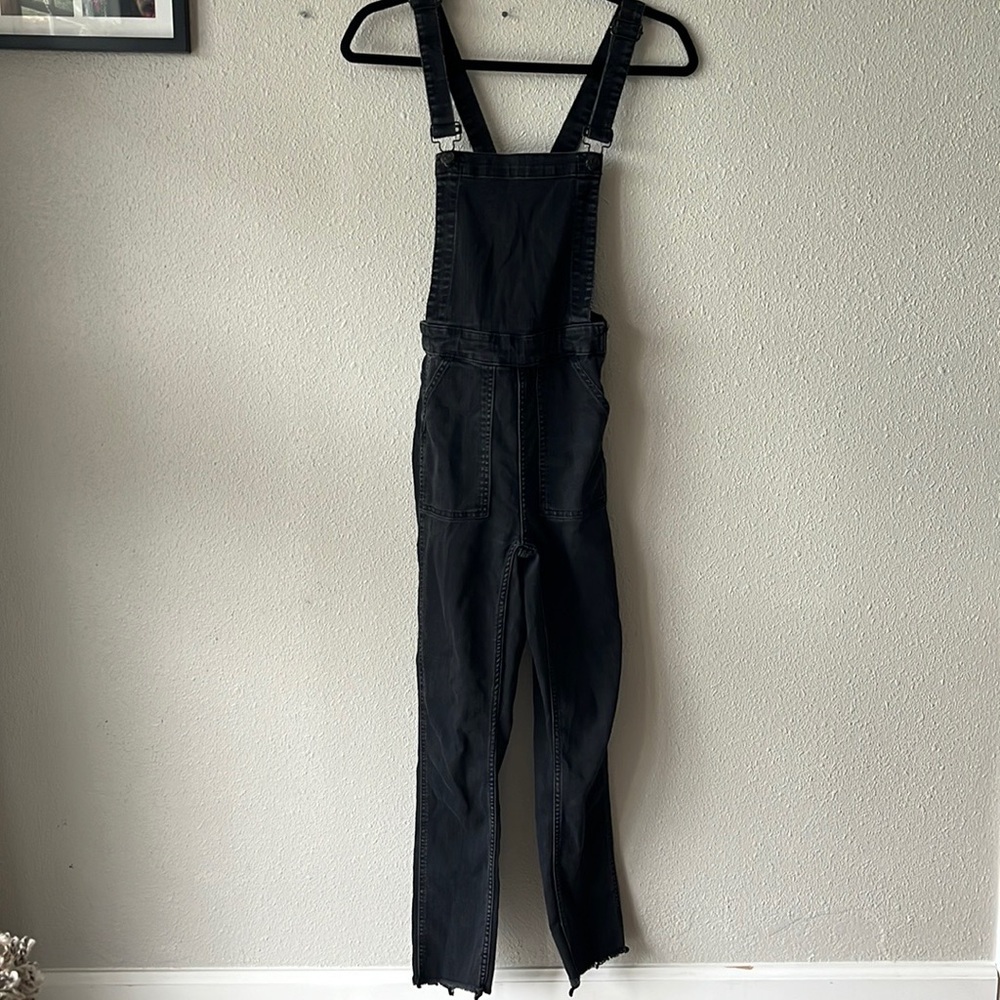 Madewell Skinny Overalls Raw Hem black XS